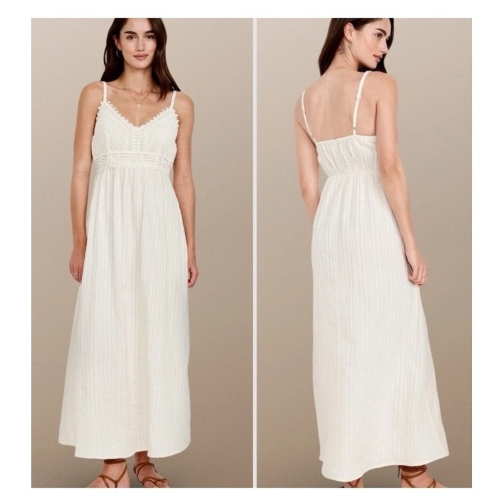 Old NavyDress Medium Crochet Maxi Sundress Boho Summer Hippie Festival Angelcore